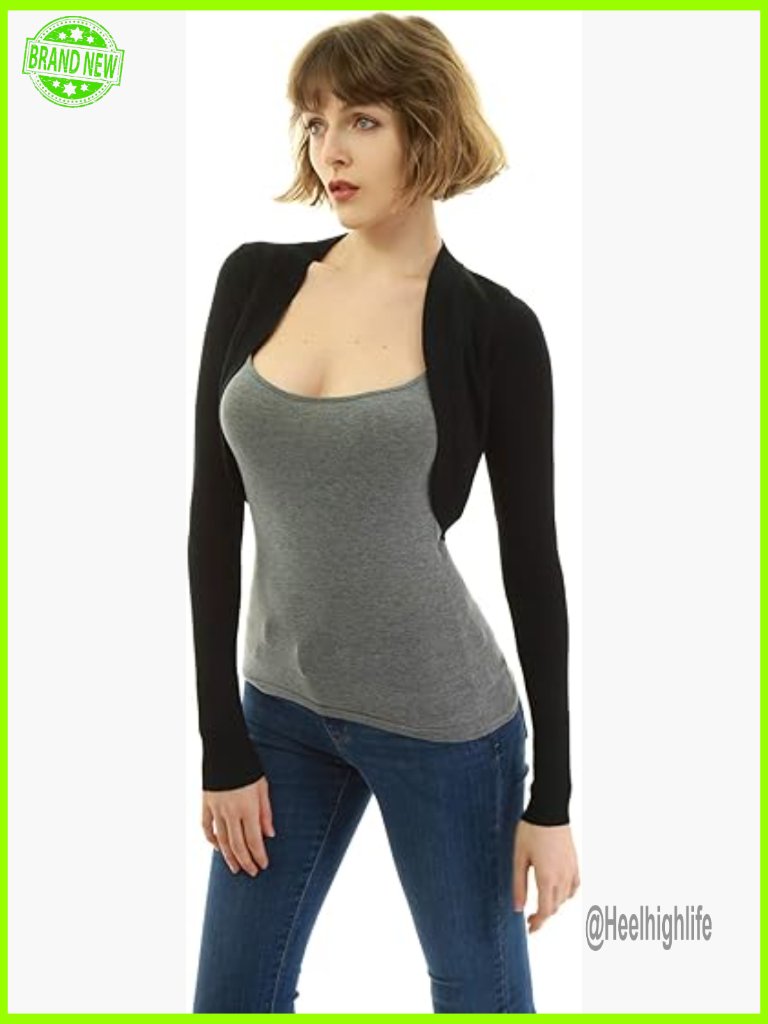 Long Sleeve Light Knit Bolero Shrug Cardigan